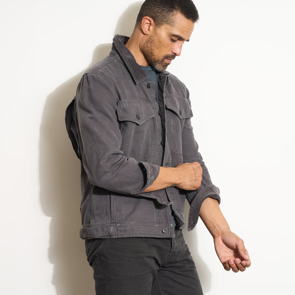 Mens Baron Trucker Jacket MWOW0009 Faded Black