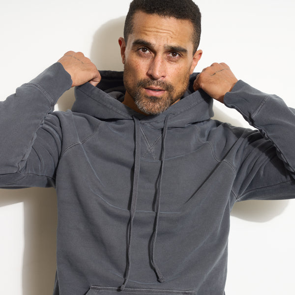 Mens Barton Terry Raglan Hoodie MKLT0002 Blue Dusk
