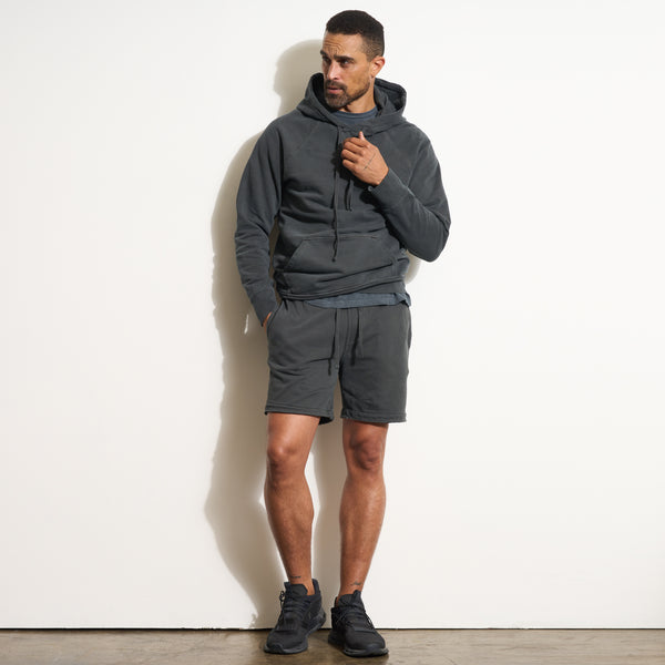 Mens Barton Terry Raglan Hoodie MKLT0002 Faded Black
