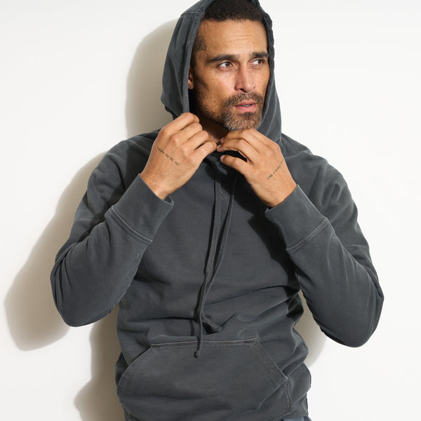 Mens Barton Terry Raglan Hoodie MKLT0002 Faded Black