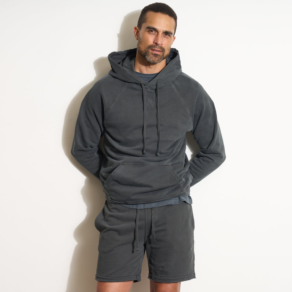 Mens Barton Terry Raglan Hoodie MKLT0002 Faded Black