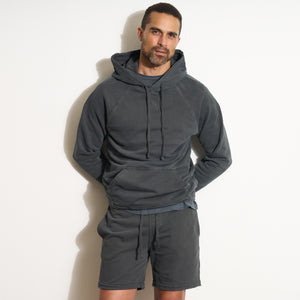 Mens Barton Terry Raglan Hoodie MKLT0002 Faded Black