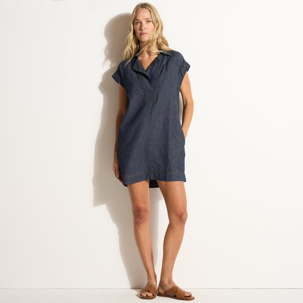 Womens Blake Japanese Fluid Denim Dress WWDR0006FD Raw Indigo