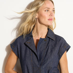 Womens Blake Japanese Fluid Denim Dress WWDR0006FD Raw Indigo