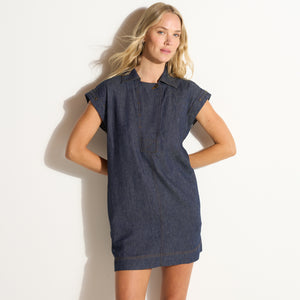 Womens Blake Japanese Fluid Denim Dress WWDR0006FD Raw Indigo