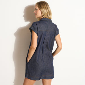Womens Blake Japanese Fluid Denim Dress WWDR0006FD Raw Indigo