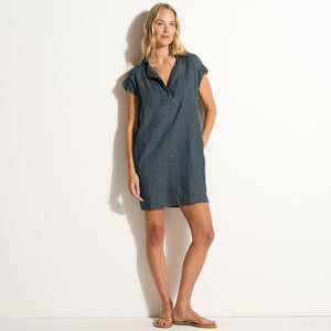 Womens Blake Japanese Fluid Denim Dress WWDR0006FD Vintage Blue