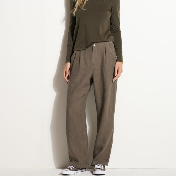 Womens Cameron Wide Leg Linen Pant WWPT0005 Sparrow