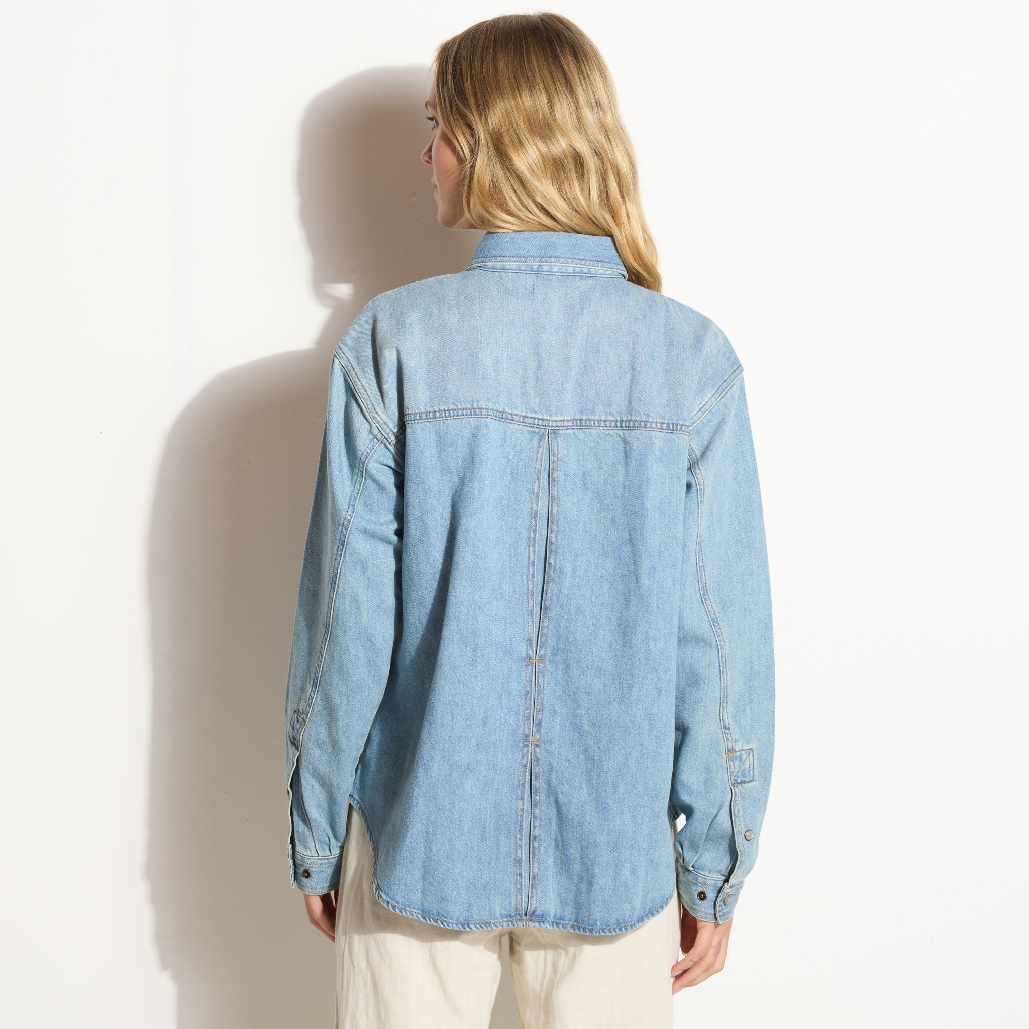 Celeste Oversized Denim Shirt Jacket / Washed Down Vintage / XS