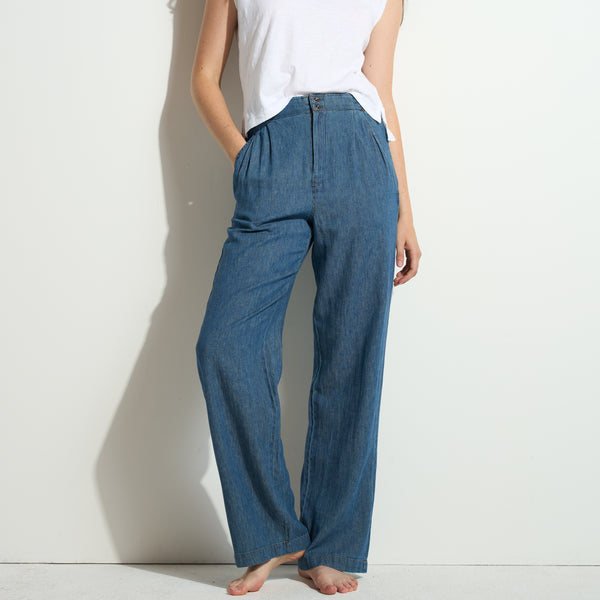 Womens Cameron Japanese Fluid Denim Pant WWPT0005FD Vintage Blue