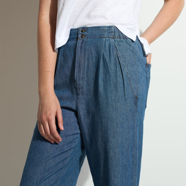 Womens Cameron Japanese Fluid Denim Pant WWPT0005FD Vintage Blue