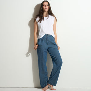 Womens Cameron Japanese Fluid Denim Pant WWPT0005FD Vintage Blue