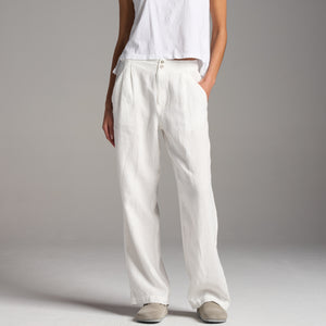 Womens Cameron Wide Leg Linen Pant WWPT0005 Sail White