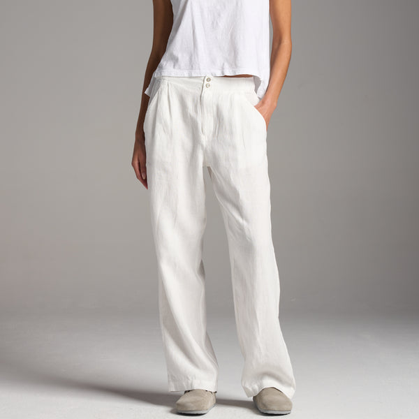 Womens Cameron Wide Leg Linen Pant WWPT0005 Sail White
