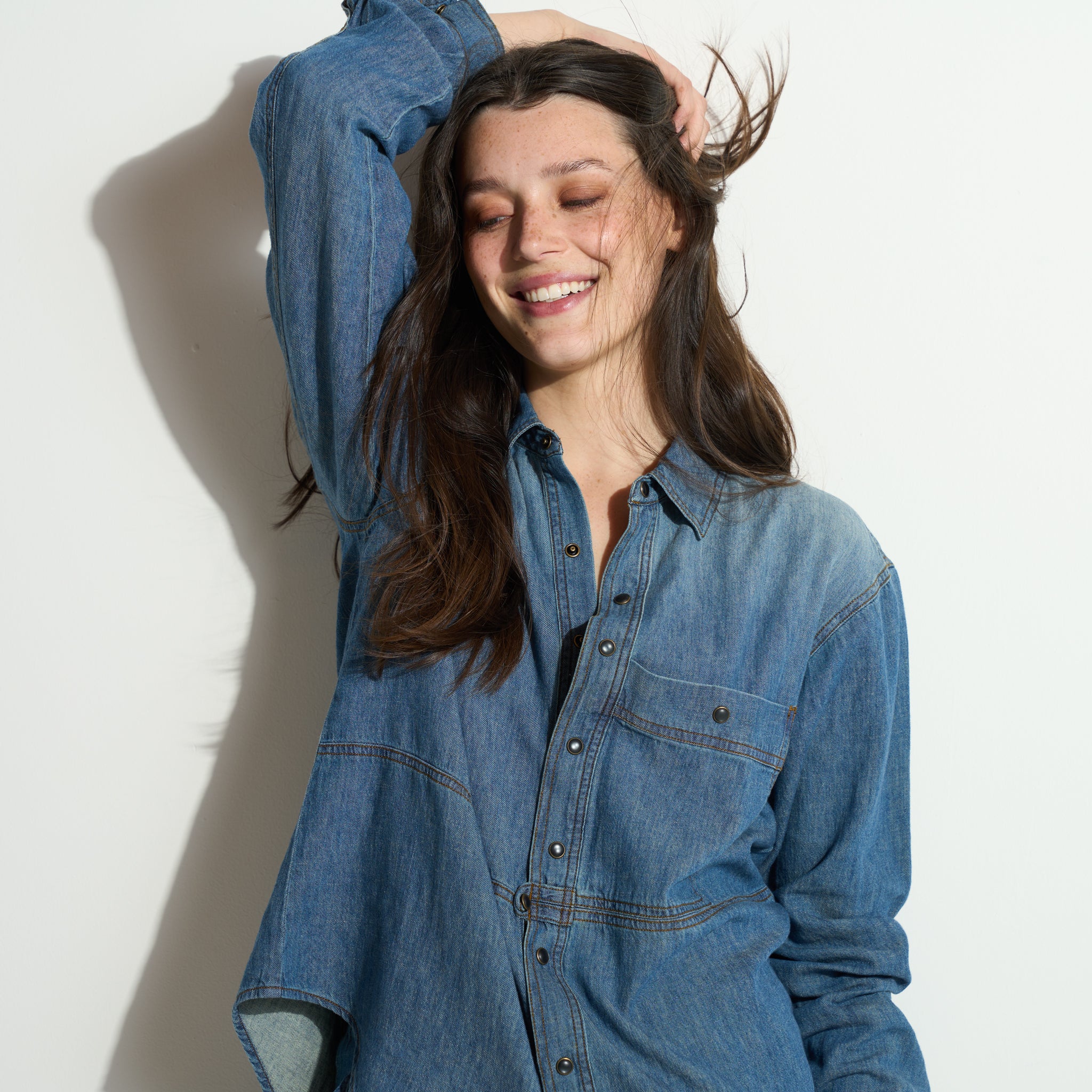 Celeste Oversized Japanese Denim Shirt – Rowan