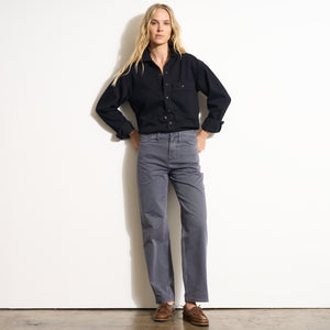 Womens Celeste Oversized Denim Shirt Jacket WWTP0012 Overdyed Black