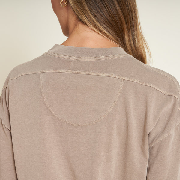 Womens Claire Oversized Crewneck Tee WKTP0022 Stone