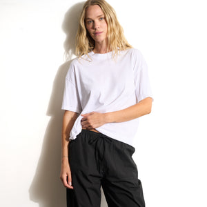 Womens Claire Oversized Crewneck Tee WKTP0022 White