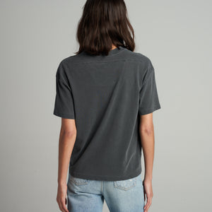 Womens Claire Oversized Crewneck Tee WKTP0022 Faded Black
