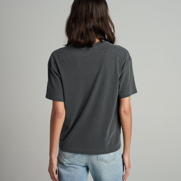 Womens Claire Oversized Crewneck Tee WKTP0022 Faded Black