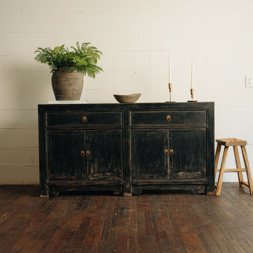 2 Drawer Black Buffet Cabinet