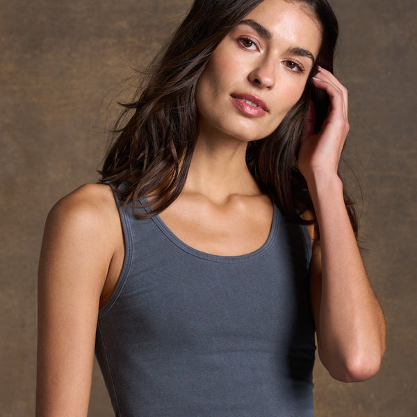 Womens Delphine Scoop Neck Tank WKTP0015 Blue Dusk