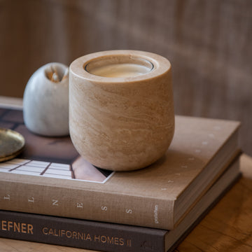 Home Marble Candle Vessels HMCA0012 Beige Travertine