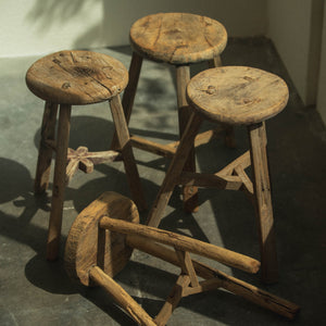 Small Round Vintage Stool