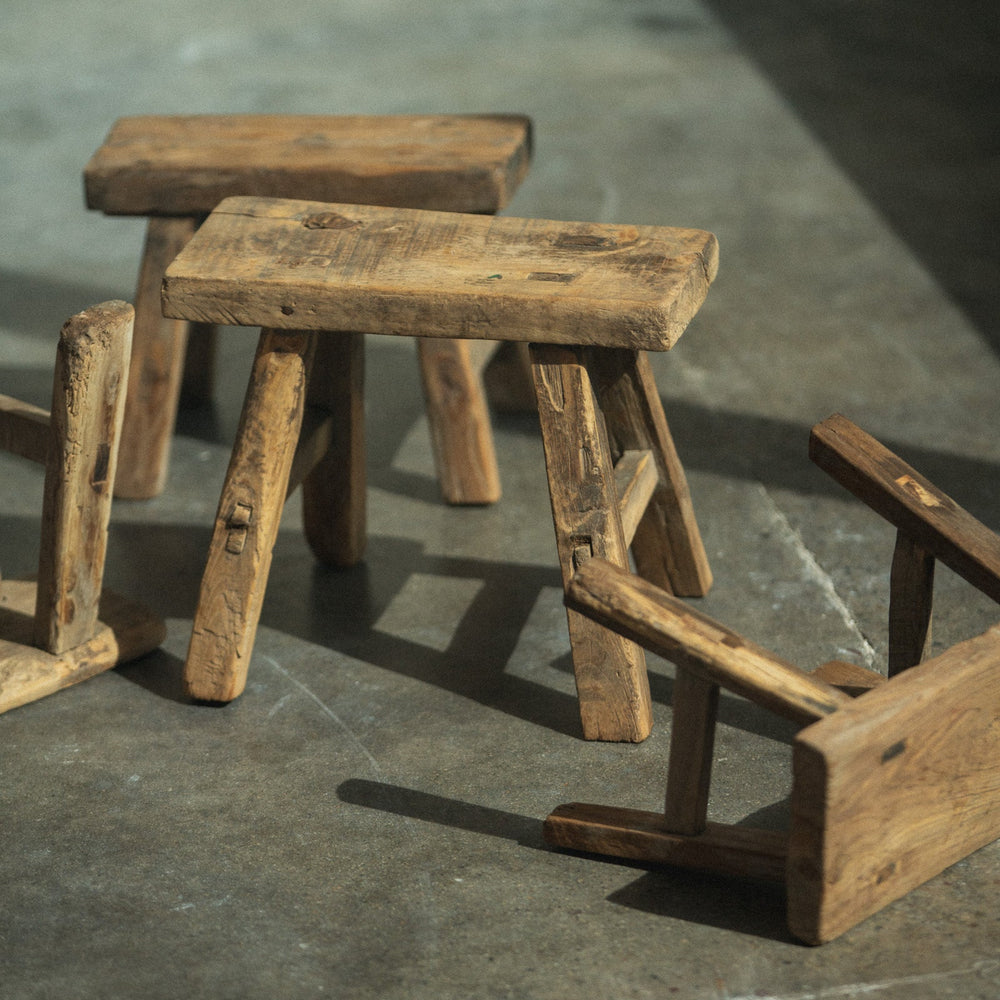 Home Vintage Elm Mini Stool