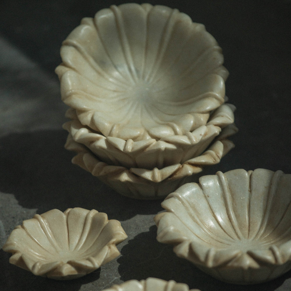 Home Lotus Flower Marble Plate