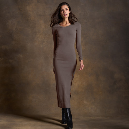 Womens Dylan Long Sleeve Maxi Dress WKDR0006 Russet