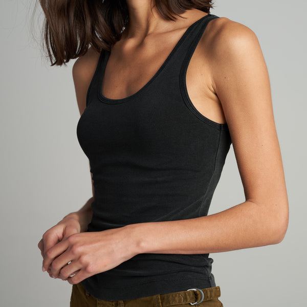 Womens Delphine Scoop Neck Tank WKTP0015 Black
