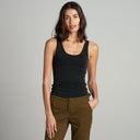 Womens Delphine Scoop Neck Tank WKTP0015 Black