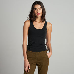 Womens Delphine Scoop Neck Tank WKTP0015 Black