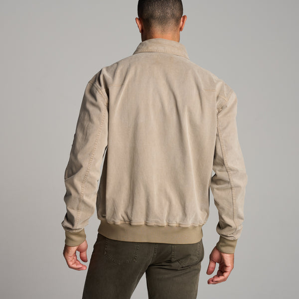 Mens Dillon Mid-Century Twill Bomber Jacket MWOW0004 Stone
