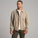 Mens Dillon Mid-Century Twill Bomber Jacket MWOW0004 Stone
