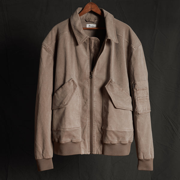 Mens Dillon Mid-Century Twill Bomber Jacket MWOW0004 Stone
