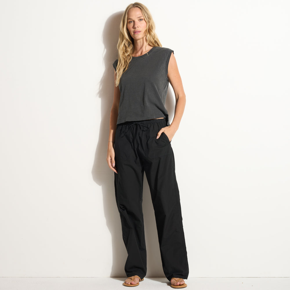 Womens Eleanor Mid-Rise Poplin Pant WWPT0012 Black