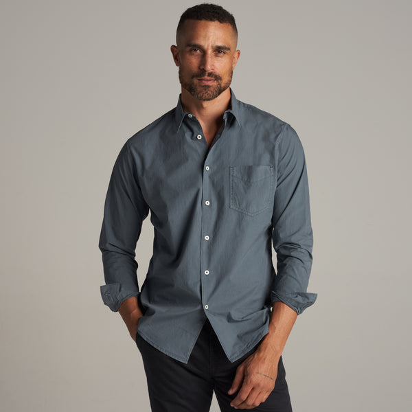 Mens Everett Poplin Shirt MWTP0001 Slate S