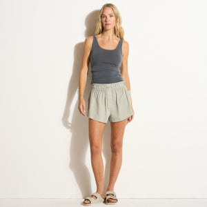 Womens Easton Slub Stripe Short WWSR0004SS Ashen