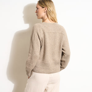 Womens Eden Deep V Neck Sweater WSTP0003 Stone Melange