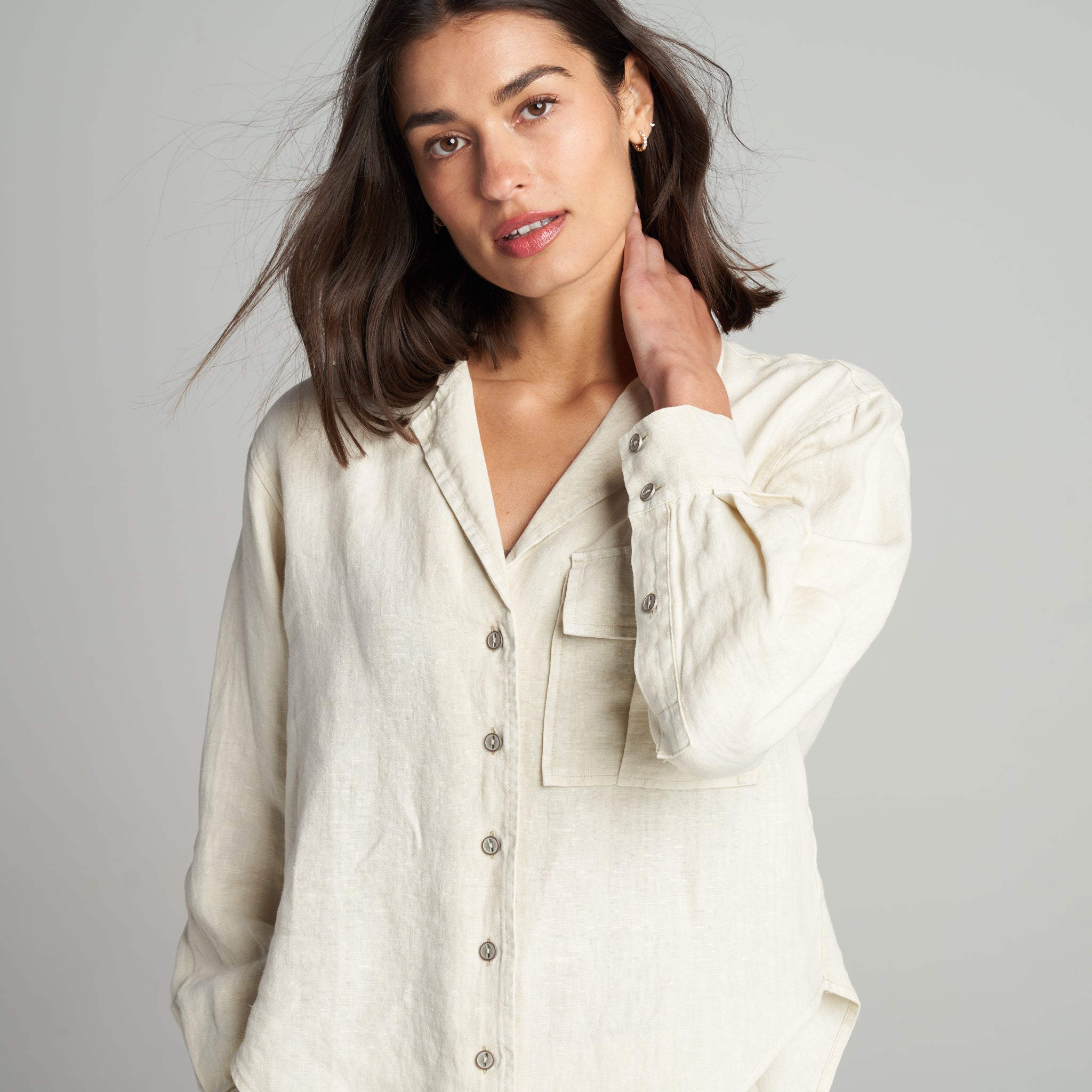 ROWAN tunic White Linen shops | Lesley Evers | Top