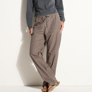 Womens Eleanor Mid Rise Striped Poplin Pant WWTP0012SP Fanshell Stripe