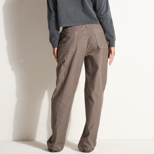 Womens Eleanor Mid Rise Striped Poplin Pant WWTP0012SP Fanshell Stripe