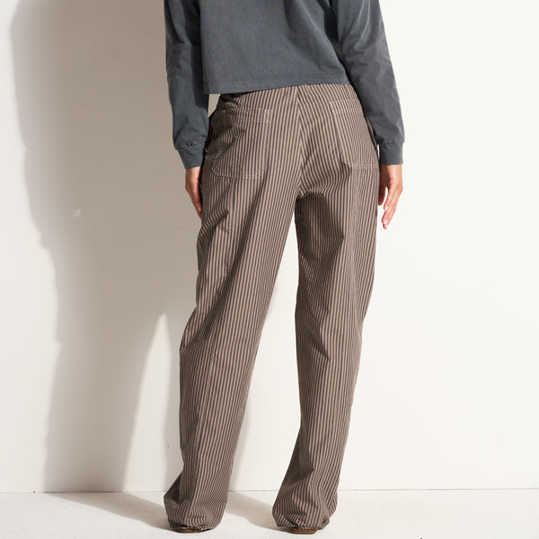 Womens Eleanor Mid Rise Striped Poplin Pant WWTP0012SP Fanshell Stripe