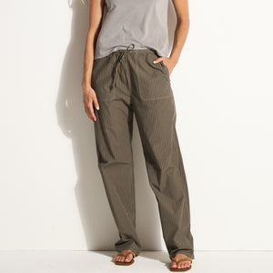 Womens Eleanor Mid Rise Striped Poplin Pant WWTP0012SP Sparrow Stripe
