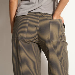 Womens Eleanor Mid Rise Striped Poplin Pant WWTP0012SP Sparrow Stripe