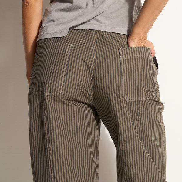 Womens Eleanor Mid Rise Striped Poplin Pant WWTP0012SP Sparrow Stripe