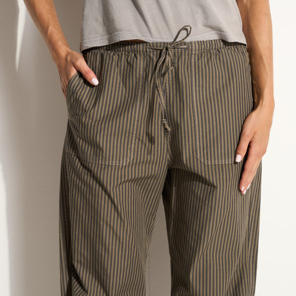 Womens Eleanor Mid Rise Striped Poplin Pant WWTP0012SP Sparrow Stripe
