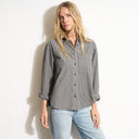 Womens Elliott Oversized Stripe Poplin Shirt WWTP0015 Ashen Stripe